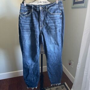 Judy Blue Women's Dark Blue Jeans skinny jeans with frayed hem